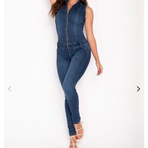 Denim Skinny Jumpsuit